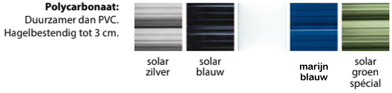 polycarbonaat solar lamellen kleuren