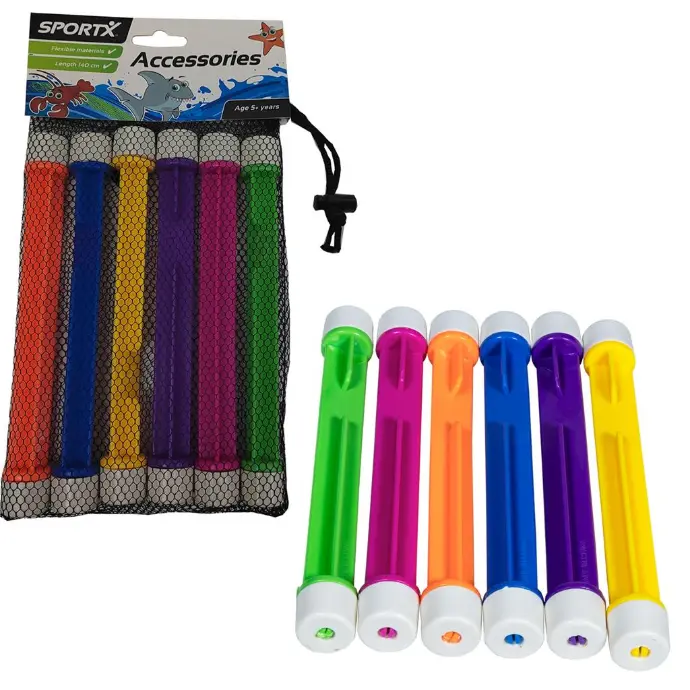 SportX Duik Sticks 6 St. Junior In Mesh Bag