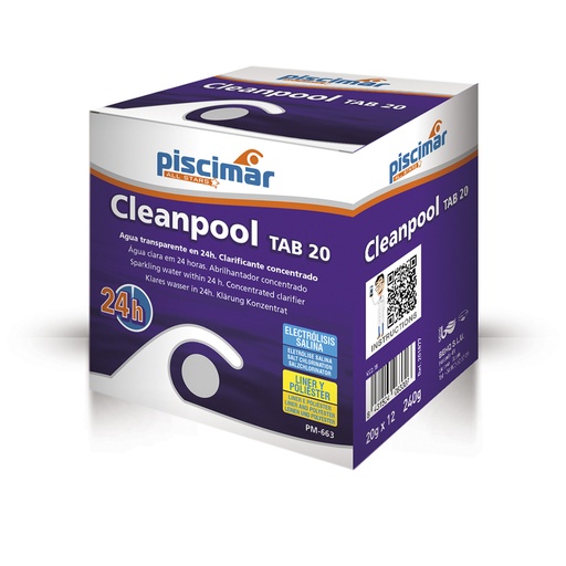 [Piscimar Cleanpool Aquanet Clarifiant tab] Cleanpool Tab 20/12